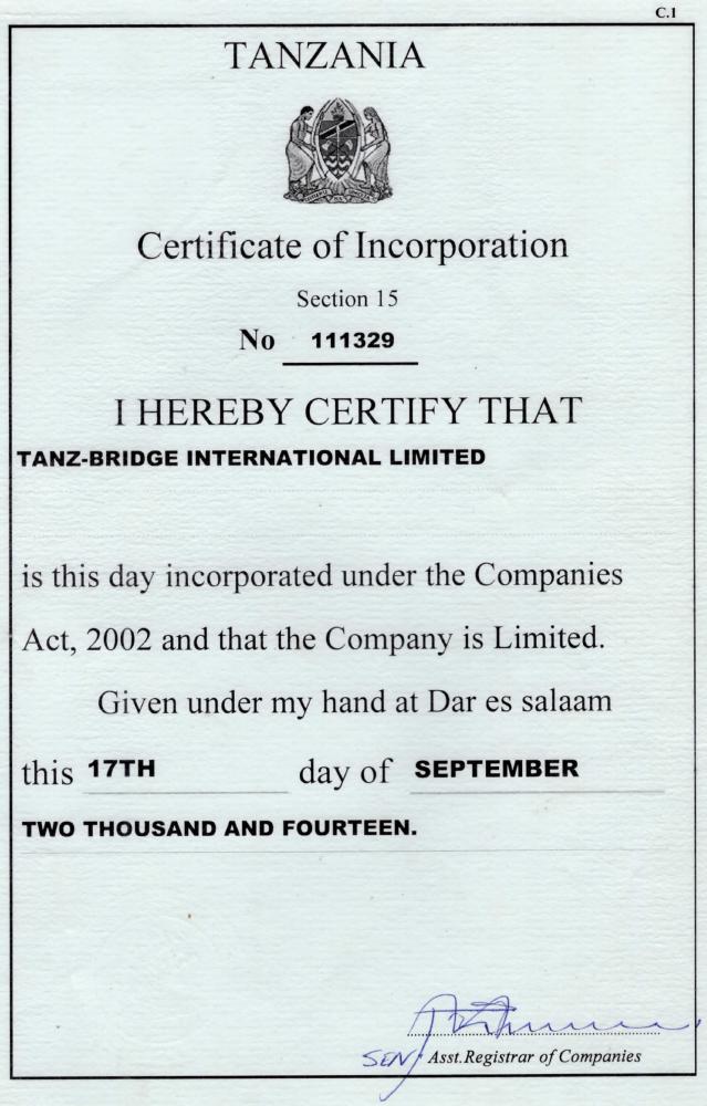 Certificate of Incorporation